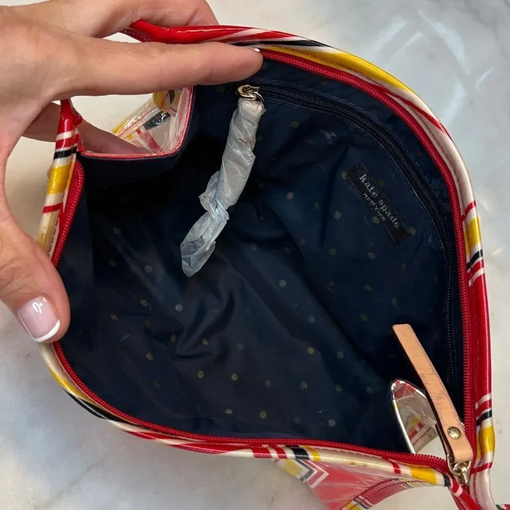Kate Spade Travel Bag Colorful Geometric Toiletries Cosmetic Case Pouch